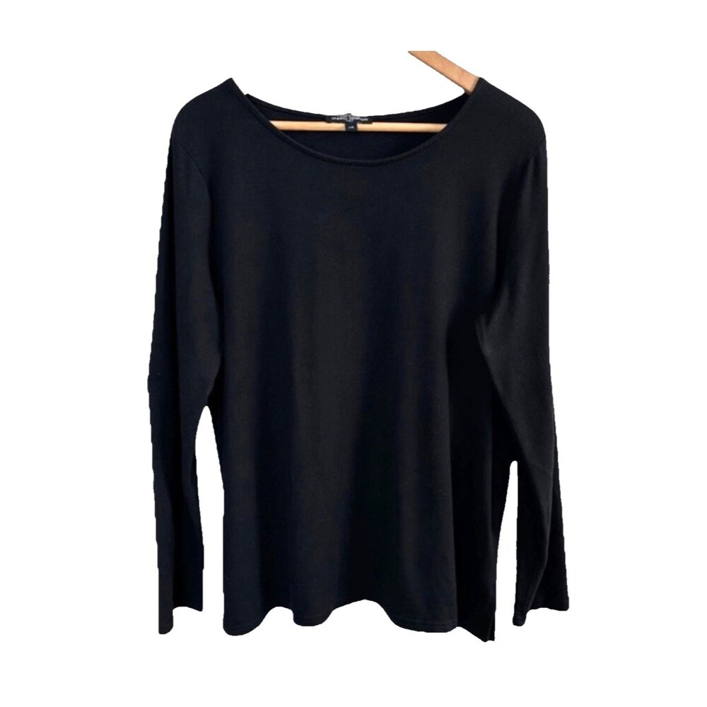 Mario Serrani Italy Women's Black Stretch Long Sleeve Top Size L Casual Wear - Picture 1 of 5